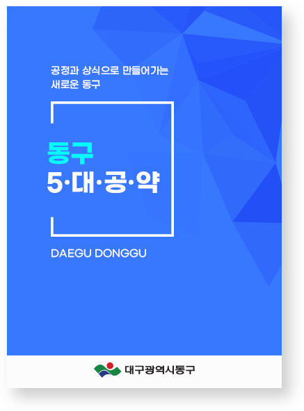 공정과 상식으로 만들어가는 새로운 동구 동구 5대공약 DAEGU DONGGU 대구광역시동구